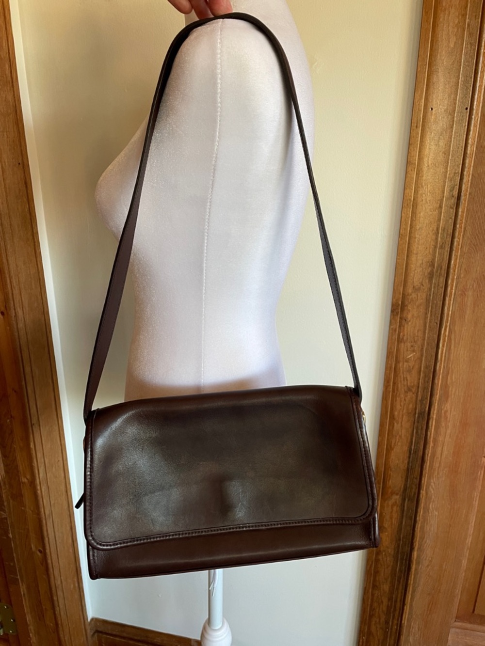 COACH Vintage Andrea Flap Shoulder Bag/Allison Flap Bag Mahogany Brown - Picture 5 of 17